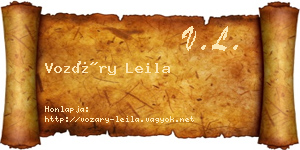 Vozáry Leila névjegykártya
